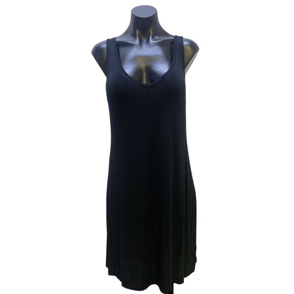 Soft Surroundings Navy & Multicolored Print Shift Dress w/Slip, Size Medium - Picture 4 of 7